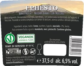 Birra artigianale EPHESTO - BELGIAN DUBBEL con nocciole dell'Etna - <b> 12 bottiglie - 37,5 cl </b>- BIRRIFICIO DELL'ETNA-LINEA PREMIUM