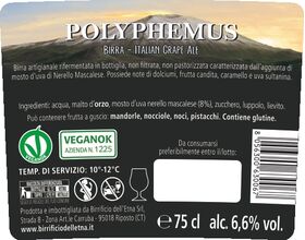 Birra artigianale - <b>6 bottiglie in confezione regalo - 75 cl </b> - 3 POLYPHEMUS - ITALIAN GRAPE ALE con mosto di Nerello mascalese + 3 HERACLES - BLONDE ALE con Pistacchio Verde di Bronte D.O.P. - BIRRIFICIO DELL'ETNA-LINEA PREMIUM