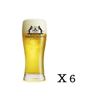 Birra artigianale - <b> in confezione regalo - 75 cl </b> - 1 POLYPHEMUS - ITALIAN GRAPE ALE con mosto di Nerello mascalese + 1 HERACLES - BLONDE ALE con Pistacchio Verde di Bronte D.O.P. + set 6 bicchieri BAVARIA 20 CL logo nero - BIRRIFICIO DELL'ETNA-MIX DEGUSTAZIONE